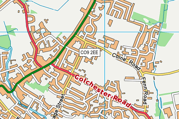 CO9 2EE map - OS VectorMap District (Ordnance Survey)