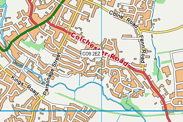 CO9 2EZ map - OS VectorMap District (Ordnance Survey)