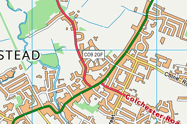 CO9 2GF map - OS VectorMap District (Ordnance Survey)
