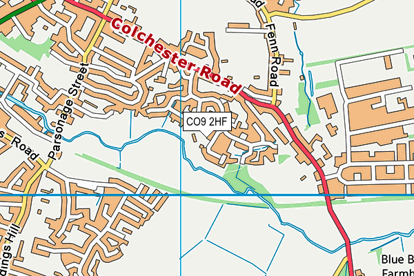 CO9 2HF map - OS VectorMap District (Ordnance Survey)