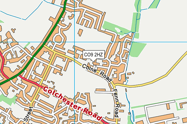 CO9 2HZ map - OS VectorMap District (Ordnance Survey)
