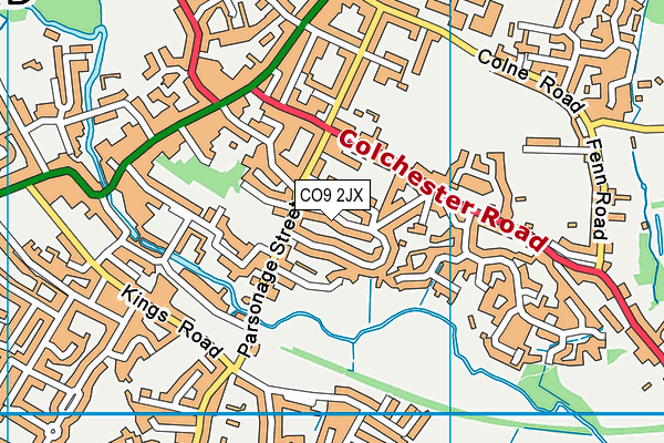 CO9 2JX map - OS VectorMap District (Ordnance Survey)