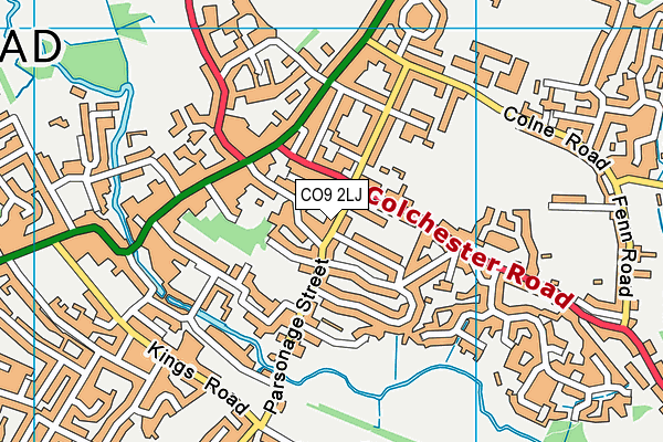 CO9 2LJ map - OS VectorMap District (Ordnance Survey)