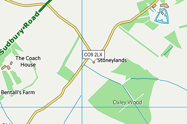 CO9 2LX map - OS VectorMap District (Ordnance Survey)