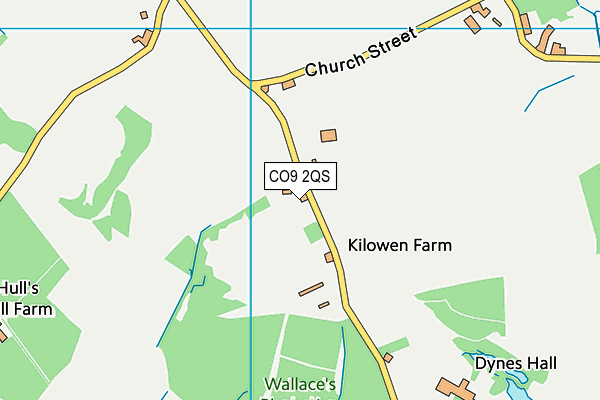 Kilowen Health And Fitness Club (Closed) map (CO9 2QS) - OS VectorMap District (Ordnance Survey)