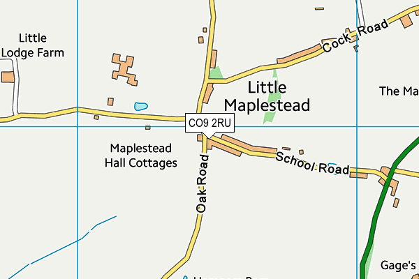 CO9 2RU map - OS VectorMap District (Ordnance Survey)