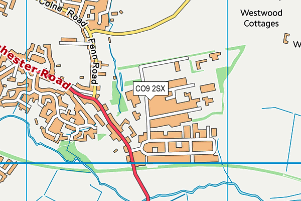 CO9 2SX map - OS VectorMap District (Ordnance Survey)