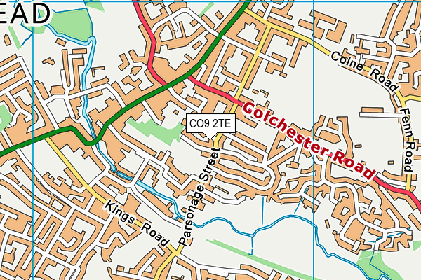 CO9 2TE map - OS VectorMap District (Ordnance Survey)