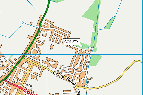 CO9 2TX map - OS VectorMap District (Ordnance Survey)