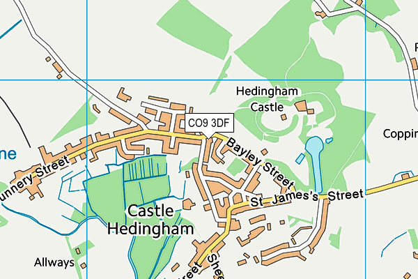 CO9 3DF map - OS VectorMap District (Ordnance Survey)