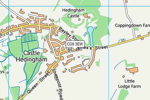 Castle Hedingham Tennis Club map (CO9 3EW) - OS VectorMap District (Ordnance Survey)