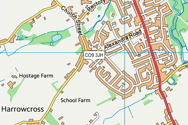 CO9 3JH map - OS VectorMap District (Ordnance Survey)