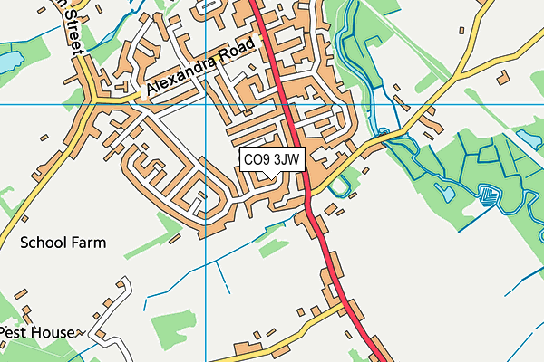 CO9 3JW map - OS VectorMap District (Ordnance Survey)
