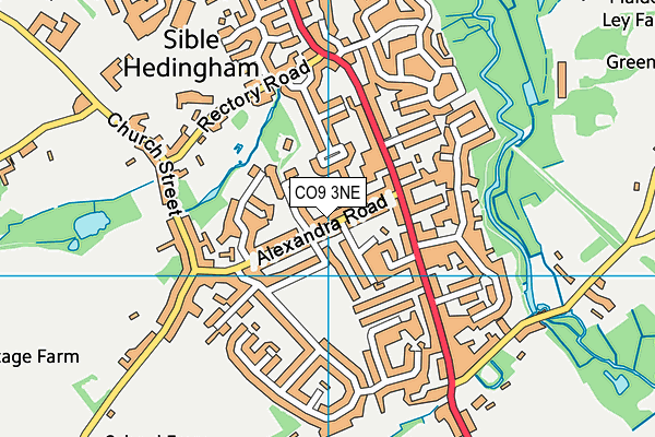 CO9 3NE map - OS VectorMap District (Ordnance Survey)