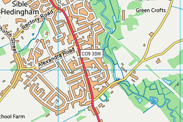 CO9 3SW map - OS VectorMap District (Ordnance Survey)