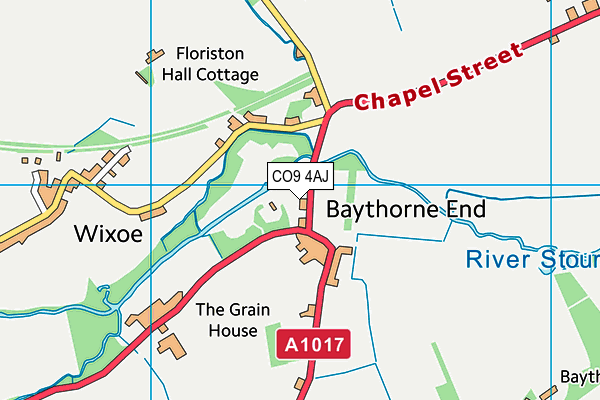 CO9 4AJ map - OS VectorMap District (Ordnance Survey)