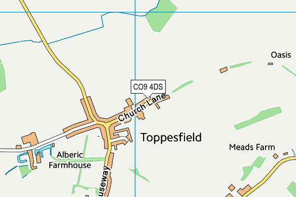 St Margaret's Cofe Voluntary Controlled Primary School Toppesfield map (CO9 4DS) - OS VectorMap District (Ordnance Survey)
