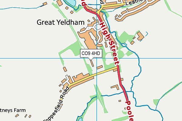 Great Yeldham Recreation Ground map (CO9 4HD) - OS VectorMap District (Ordnance Survey)