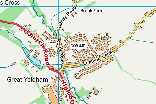 CO9 4JD map - OS VectorMap District (Ordnance Survey)