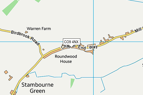 CO9 4NX map - OS VectorMap District (Ordnance Survey)