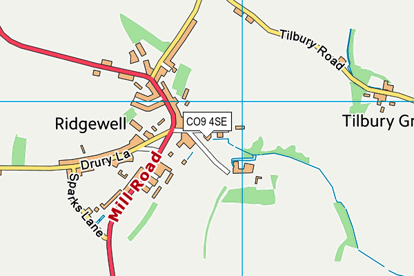 CO9 4SE map - OS VectorMap District (Ordnance Survey)