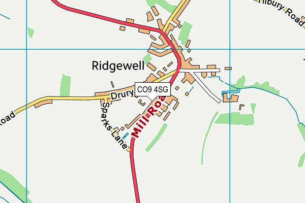 CO9 4SG map - OS VectorMap District (Ordnance Survey)