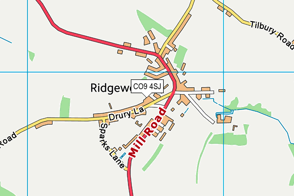 CO9 4SJ map - OS VectorMap District (Ordnance Survey)