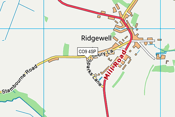 CO9 4SP map - OS VectorMap District (Ordnance Survey)