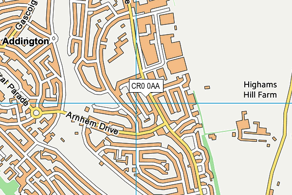 CR0 0AA map - OS VectorMap District (Ordnance Survey)