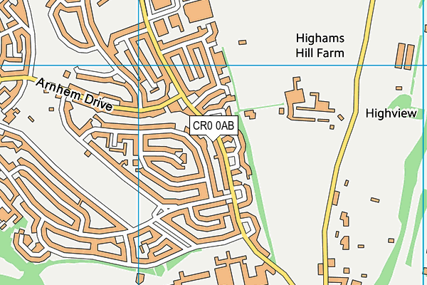 CR0 0AB map - OS VectorMap District (Ordnance Survey)