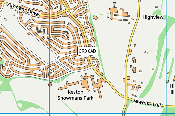 CR0 0AD map - OS VectorMap District (Ordnance Survey)