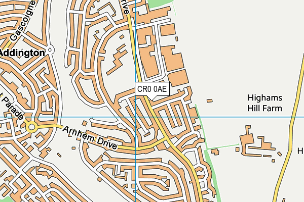 CR0 0AE map - OS VectorMap District (Ordnance Survey)