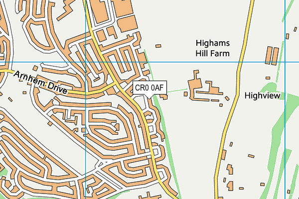 CR0 0AF map - OS VectorMap District (Ordnance Survey)