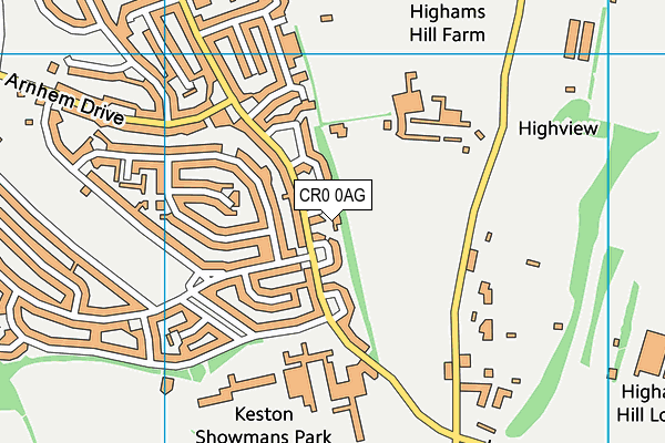 CR0 0AG map - OS VectorMap District (Ordnance Survey)