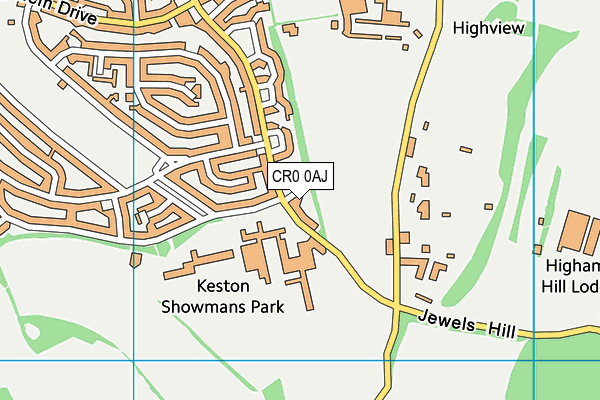 CR0 0AJ map - OS VectorMap District (Ordnance Survey)