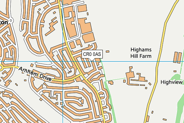 CR0 0AS map - OS VectorMap District (Ordnance Survey)