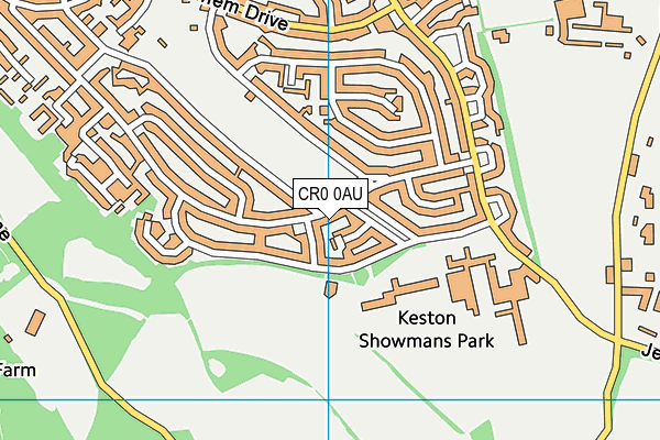 CR0 0AU map - OS VectorMap District (Ordnance Survey)