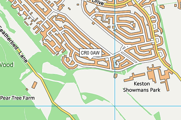 CR0 0AW map - OS VectorMap District (Ordnance Survey)