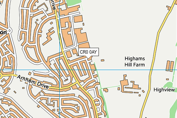 CR0 0AY map - OS VectorMap District (Ordnance Survey)