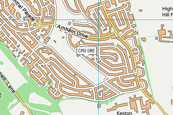 CR0 0BE map - OS VectorMap District (Ordnance Survey)