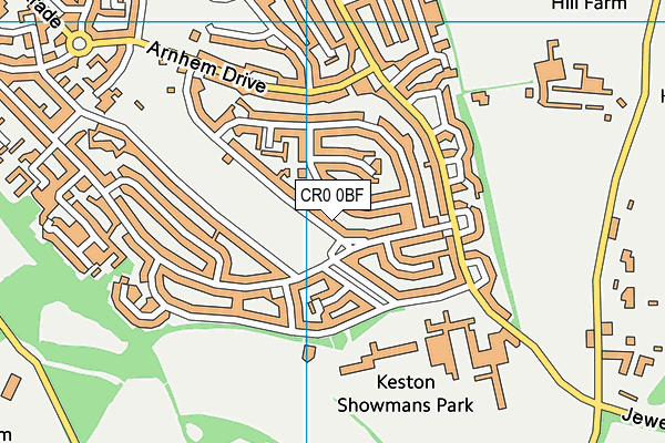 CR0 0BF map - OS VectorMap District (Ordnance Survey)