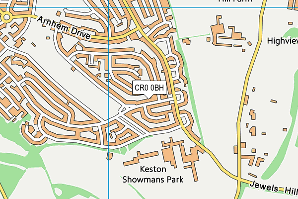 CR0 0BH map - OS VectorMap District (Ordnance Survey)