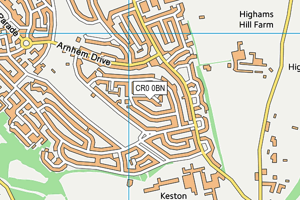 CR0 0BN map - OS VectorMap District (Ordnance Survey)