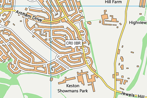 CR0 0BR map - OS VectorMap District (Ordnance Survey)