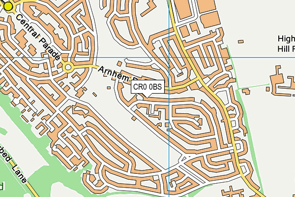 CR0 0BS map - OS VectorMap District (Ordnance Survey)