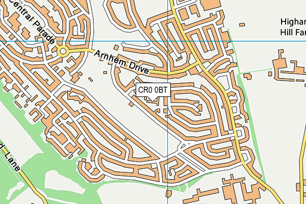 CR0 0BT map - OS VectorMap District (Ordnance Survey)