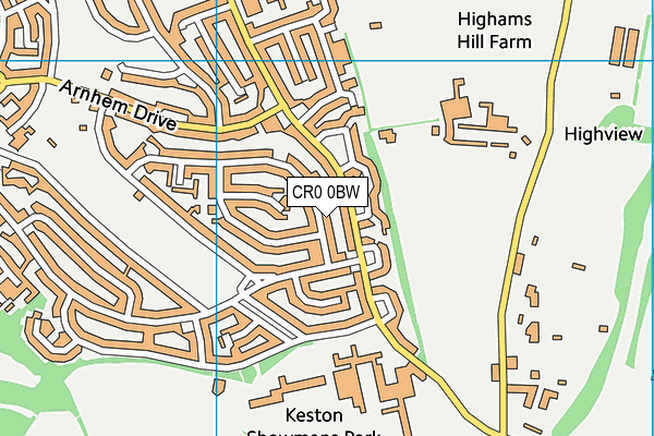 CR0 0BW map - OS VectorMap District (Ordnance Survey)