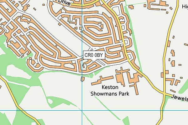 CR0 0BY map - OS VectorMap District (Ordnance Survey)