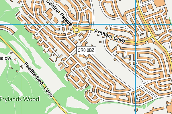 CR0 0BZ map - OS VectorMap District (Ordnance Survey)