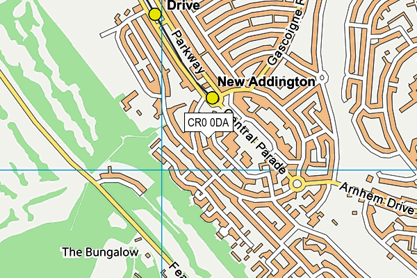 CR0 0DA map - OS VectorMap District (Ordnance Survey)